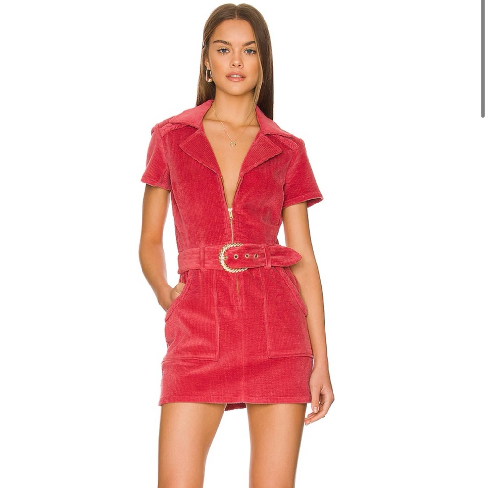 Show Me Your MuMu Red Corduroy Mini Dress